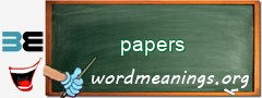 WordMeaning blackboard for papers